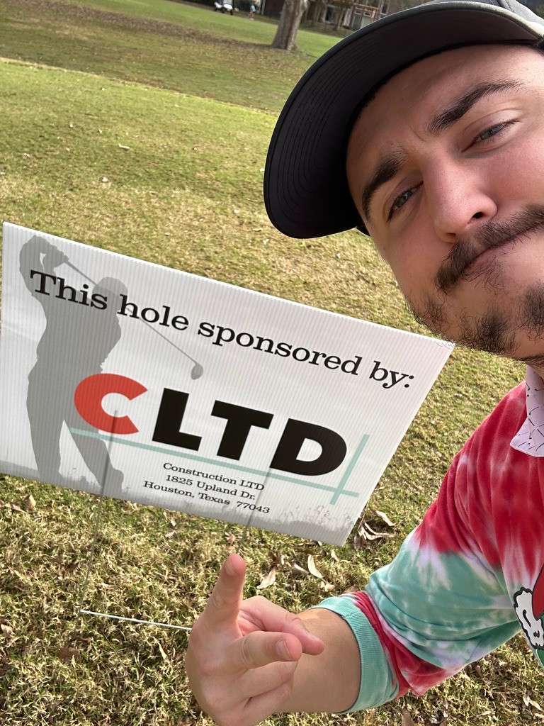 Construction LTD. hole sponsor sign from 2025.